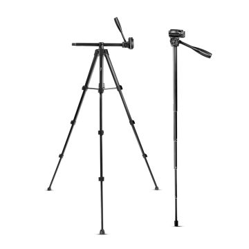 HTR-900 Aluminum Tripod Monopod Stand (4.5ft, 360° Rotation)