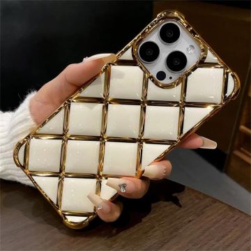 LuxuryKase Premium Glossy 3D Cushion Design Shockproof Back Cover for iPhone 14 Pro 