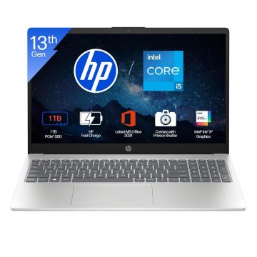 HP 15 Intel Core i5 13th Gen Laptop (16GB/1TB SSD, 15.6″ FHD, Silver)