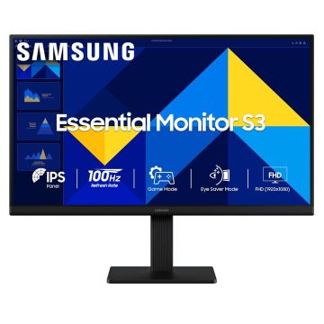Samsung S3 22" FHD IPS Monitor – 100Hz, HDMI/VGA, Borderless Design