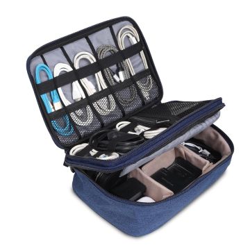 SaleOn Fabric Electronics Accessories Organizer Pouch | Waterproof Travel Cable & Gadget Bag with Mesh Pockets